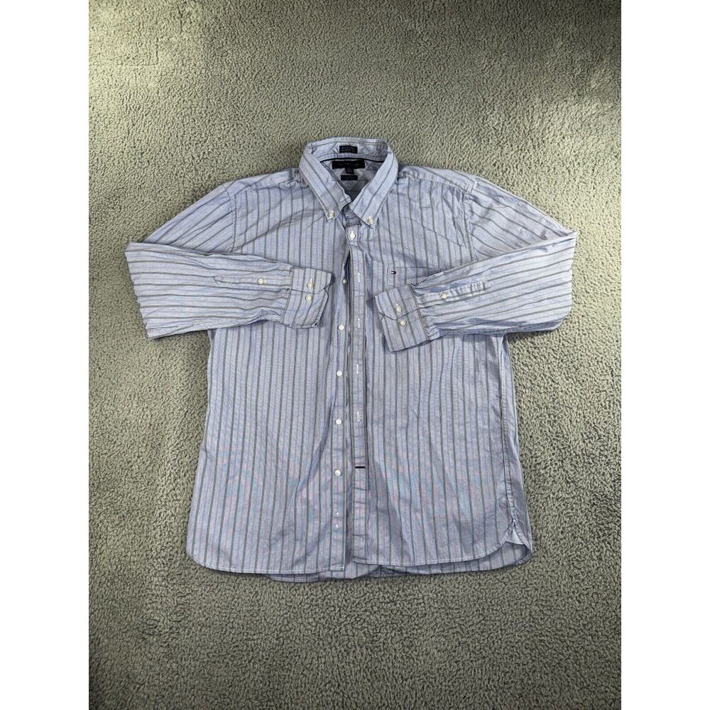 Tommy Hilfiger‎ Shirt Men XL Striped Button Down Long Sleeve